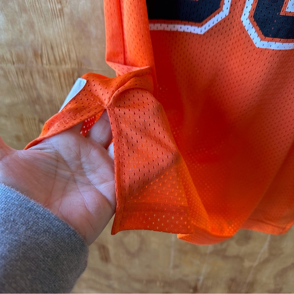PINK Victoria's Secret Orange Mesh V-Neck Jersey with Black Logo - Picture 4 of 7